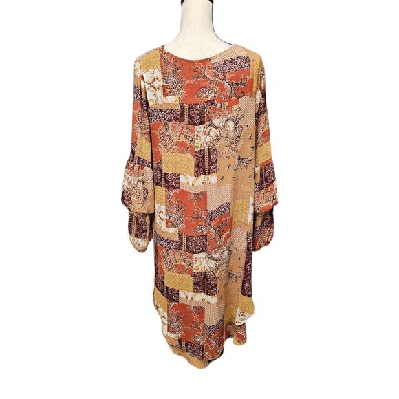 Boho Tunic Top Sz L Layered Patchwork High Low Forest Fairy Autumn Fall - Picture 2 of 11